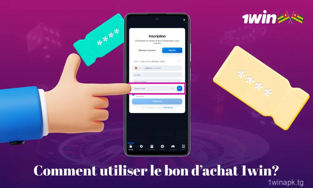 Activez votre coupon 1win en entrant le code promo lors de votre inscription, effectuez un dépôt et commencez à profiter des bonus dans le casino.